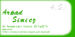 arpad simicz business card